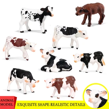 Eluslooduse Kodulindude Loomade Tegevus ja Mänguasjad PVC Mini Vasikas Lehm Buffalo Mudel Laekuva Puzzle Mänguasi Joonis Lapsele Lapse Kingitus Koju Deco