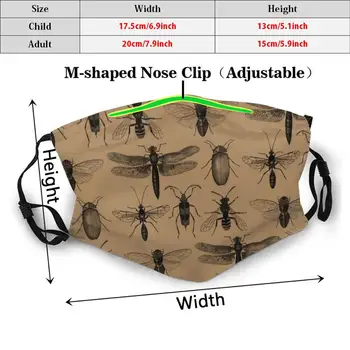 Entomology Uuringud Muster Naljakas Prindi Korduvkasutatavad Pm2.645 Filtriga Näomaski Putukad Vead Entomology Flys Beetle Lennata Kiili