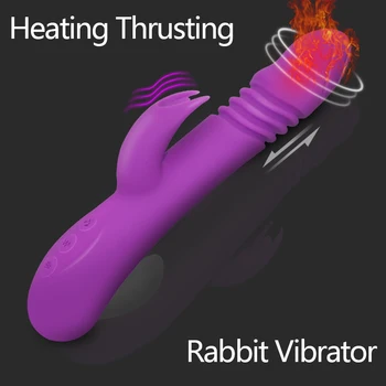 Erootiline Kütte Vajutame Küülik Veekindel Vibraator Pöörlevate Dildo Vibraator G-Spot Kliitori Stimulaator Täiskasvanud Sugu Mänguasjad Naine