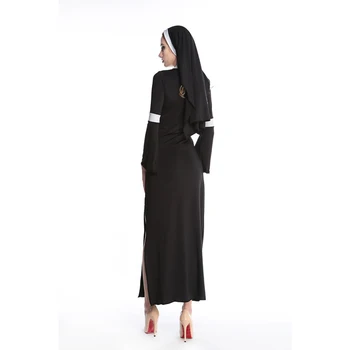 Euroopa Renessanss Keskaeg Keskaja Naiste Sexy Nunn Õde Kostüümid Teesklus Pool Elegantne Split Kleit Misjonär