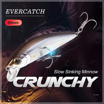 Evercatch krõmpsuv 9g/65mm korisev hukku diving minnow crankbait jerkbait wobblers bass haug säga püük raske meelitada