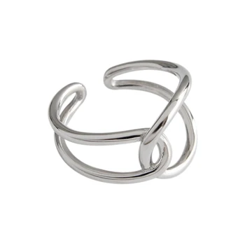 F. I. N. D-korea S925 Sterling Silver Ring INS Minimalistlik Põimunud Ületanud Sõrme Sõrmus Avamine Hõbe 925 Sõrmused Naistele