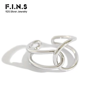 F. I. N. D-korea S925 Sterling Silver Ring INS Minimalistlik Põimunud Ületanud Sõrme Sõrmus Avamine Hõbe 925 Sõrmused Naistele