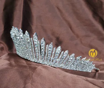 Fantastiline iludusvõistlus Miss Tiara Crown Selge Kristallid Brides Peapael Juuksed Tarvik Pulm Prom Pool Kostüümid 318g