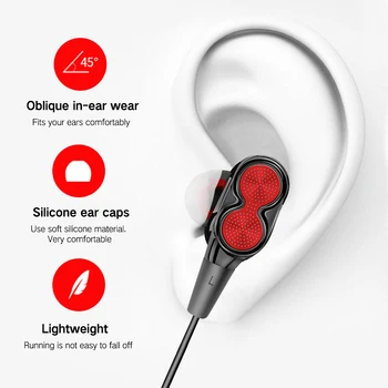 FBYEG Juhtmeta Bluetooth-Kõrvaklapp Kaela Hangin Kõrvaklapid Topelt Juhi Earbud Bass Sport Veekindel Stereo Neli Kõlarid Peakomplekt