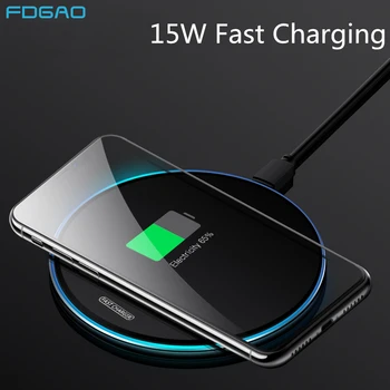 FDGAO 15W Kiire Qi Juhtmevaba Laadija Pad Samsung Lisa 10 9 S10 S9 S8 10W Fast Charge For iPhone 11 Pro Max XS-XR-X 8 Airpods