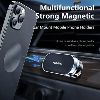 FLOVEME Magnet Auto Telefoni Omaniku iPhone 12 11 360 Kraadi Pöörata Metallist Magnetiga GPS Car Mount Eest Xiaomi Telefon Omanik Seista