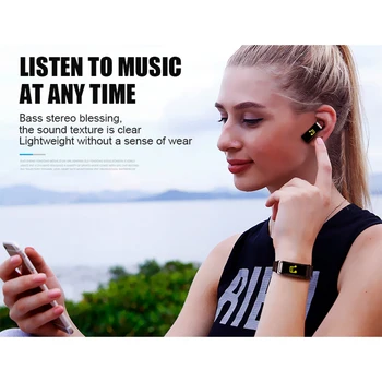 FLUXMOB Y3 PLUS Bluetooth-Peakomplekti Nutikas Käevõru 2 in 1 vaadata earbuds Käepaela tervise järelevalve Sport Kõrvaklapid ja Mikrofon
