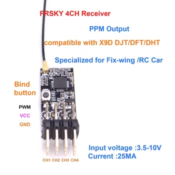 FPV 2.4 G 4CH Mini Vastuvõtjaga Ühilduva D8-Vastuvõtja Koos PWM Väljund RC Multirotor varuosa Frsky RC Mudelid, Mänguasjad