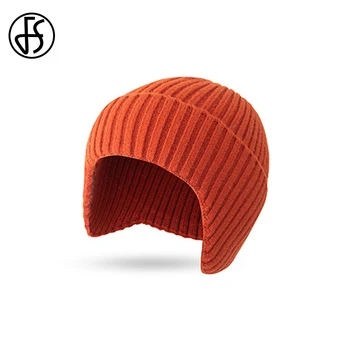 FS Talve Villane Müts Kõrva Kaitse Naiste Kootud Mütsid Sügisel Oranž Beanie ühise Põllumajanduspoliitika Meeste Streetwear Jaapani Stiilis Mütsid 2020