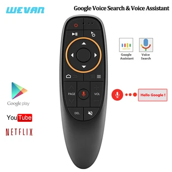 G10 Google Voice puldiga 2.4 G Traadita Õhu Hiirt, Mikrofoni, Güroskoop IR Õppe Android TV Box HK1 H96 Max X96 Mini
