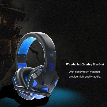 Gaming Headset PC koos Mikrofoni 3,5 mm Liides, Helitugevuse reguleerimine Kõrvaklappide Peaga Paigaldatud Traadiga Mäng Kõrvaklapid