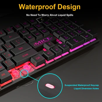 Gaming Klaviatuuri Ja Hiire Juhtmega Mängija Klaviatuuri RGB Taustavalgustusega Kummist Keycaps USB-vene Klaviatuuri Mängu Arvuti ARVUTI Sülearvuti