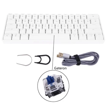 GK61 SK61 61 Klahvi, Mehaaniline Klaviatuur USB Juhtmega LED Taustavalgustusega Telg Mängude Mehaanilise Klaviatuuri Jaoks Töölaual