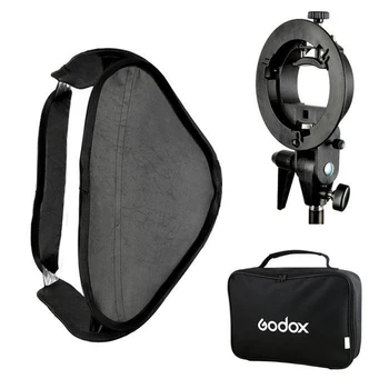 Godox 80*80cm Kiirvälk Välgu Softbox Ajustable 31 x 31inch + S tüüpi Kahveldus Bowen Mount Kit for Speedlite Stuudio Pildistamine