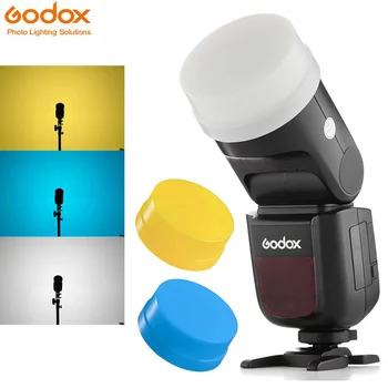 Godox V1 V1-C V1-N V1-S V1-F V1-O V1-P Speedlite Välklamp Valge Sinine Kollane Difuusor Pehme Kasti Puhul