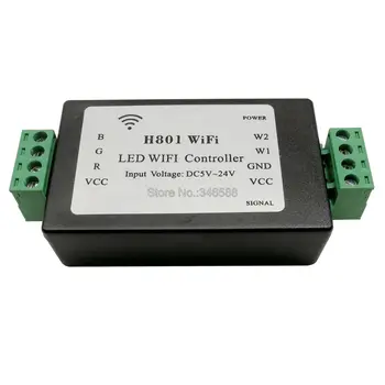 H801 WiFi RGBW LED Kontroller H801WiFi LED Riba, Kontroller;DC5-24V sisend;4CH*4A väljund Android Telefoni APP WLAN-i Ruuteri Kontroll
