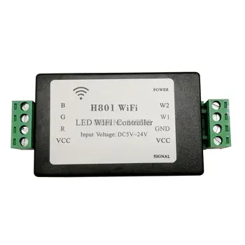 H801 WiFi RGBW LED Kontroller H801WiFi LED Riba, Kontroller;DC5-24V sisend;4CH*4A väljund Android Telefoni APP WLAN-i Ruuteri Kontroll