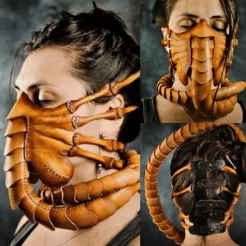 Halloween Õudus Kummist Hirmutav Pool Nägu Bug Mask Plahvatus Mudelid Lateksist Mask Näo Hugger Skorpion Rekvisiidid