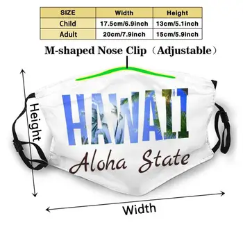 Hawaii : Aloha Riigi - Reisi Sihtkoha Disain Mood Prindi Korduvkasutatavad Pestav Naljakas Pm2.5 Filter Suu, Näo Mask Hawaii