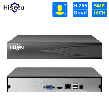 Hiseeu H. 265 HEVC 8CH 16CH CCTV NVR jaoks 5MP/4MP/3MP/2MP ONVIF 2.0 IP Kaamera metallist võrgu videosalvesti P2P jaoks cctv süsteem