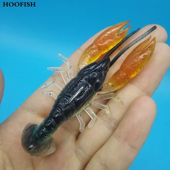 HOOFISH 5tk+1BOX/Palju 7cm/14g Pehme Võltsitud Crawfish Realistlik salehomaari Kunstlik Meelitada Sööt kalastustarbed