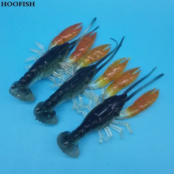 HOOFISH 5tk+1BOX/Palju 7cm/14g Pehme Võltsitud Crawfish Realistlik salehomaari Kunstlik Meelitada Sööt kalastustarbed