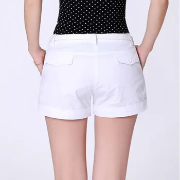 Hot Müük Korea Vabaaja Disain Valge Pruun Ülikond Püksid Naistele 2021 Mood Tahke Kõrge Vöökoht Lai Jalg Lühikesed Püksid Vöö