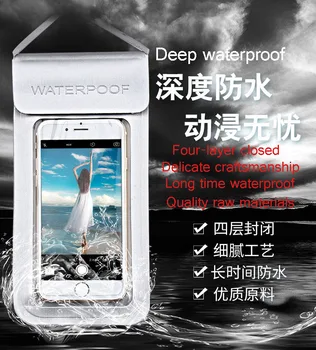 Hot müük PU mobiiltelefoni veekindel korpus läbipaistev tpu puutetundlik ekraan, veekindel korpus väljas ujumine, sukeldumine mobiilne telefon