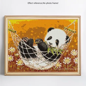 HUACAN 5D DIY Diamond Maali Panda Täis Square Diamond Tikandid Loomade Mosaiik Pilt Kive Lill Home Decor