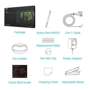 Huion Kamvas Pro 16 Graphic Tablet Digitaalse Drawing Pad Ekraan Aku-Tasuta Pen-15.6 tolline Ekraan AG Klaas Pöörd Funktsiooni