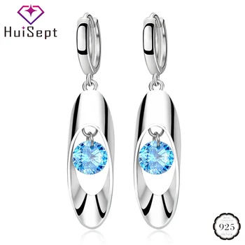 HuiSept Trendikas 925 Hõbe Kõrvarõngad Lady Kaunistused Sapphire Gemstone Geomeetrilise Kujuga Tilk Kõrvarõngad Pulmapidu Kingitus Ehted