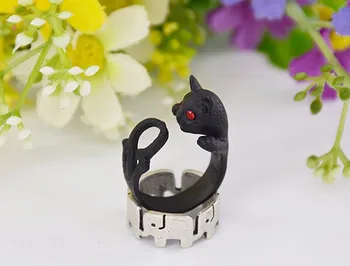 Hulgi-10Pc/palju Vintage Kass Ringi Reguleeritav 3D Cartoon Kassipoeg Sõrmused kiviga Silma Naiste Jaoks Tüdrukud Geeks Rõngad Jewlery Kingitus