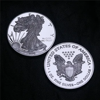Hulgi-50tk/palju Uusi 2020 1 oz Ameerika Hõbe Eagle Mündid Hõbetatud vabadussammas Hõbe Münt Hõbedane Baar Nr Magnet Koopia