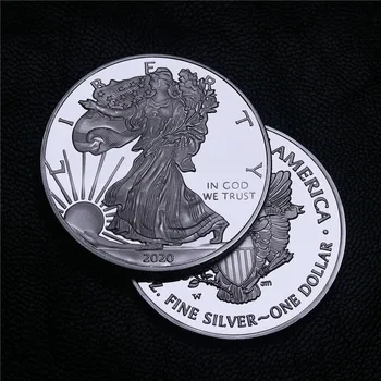 Hulgi-50tk/palju Uusi 2020 1 oz Ameerika Hõbe Eagle Mündid Hõbetatud vabadussammas Hõbe Münt Hõbedane Baar Nr Magnet Koopia