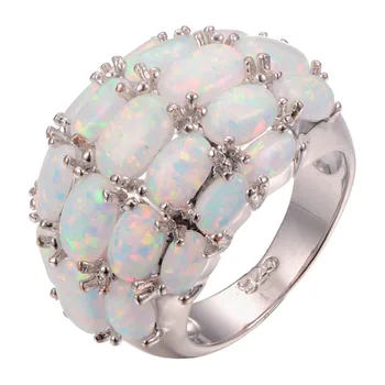 Hulgi-Valge Tulekahju Opaal 925 sterling silver Ring Mood Sõrmus Suurus 6 7 8 9 10 11 F1265