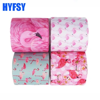 Hyfsy 10089 1-1/2 38mm Flamingo lindi 10 meetrit DIY käsitöö materjalid kingitus pakkimise vibu Grosgrain lindid peace