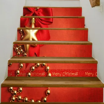 Häid Jõule 6tk 3D Trepp, Kleebised Värviline Kivi Muster Trepp Hõlmab Trepid Teenetemärgi isekleepuvad Tapeet Kleebis MA2