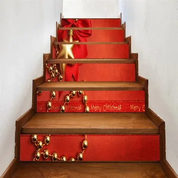 Häid Jõule 6tk 3D Trepp, Kleebised Värviline Kivi Muster Trepp Hõlmab Trepid Teenetemärgi isekleepuvad Tapeet Kleebis MA2