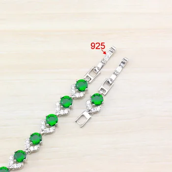 Hõbedane Värv Hight Kvaliteeti Loodud Roheline Emerald Käevõru Tervise Ehted Naistele Tasuta Ehted Kasti SL128