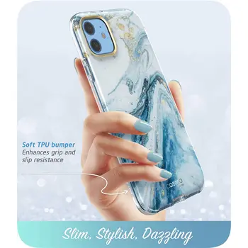 I-Blason iPhone 11 Juhul 6.1 inch (2019 Release) Cosmo kogu Keha Glitter Marmor Kaitseraua Kate koos Sisseehitatud Ekraani Kaitsekile