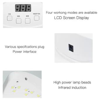 Ibcccndc LED UV Lamp, 54W/80W/90W Küünte Lamp Smart Lamp Praktiline Maniküüri Geeli Kuivati Lamp Professionaalne Salongi UV-LED-Küünte Geel