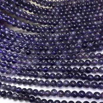 ICNWAY Loomulik Iolite 4mm 5mm ja 6mm Ring Gemstone Beads Hõbe 925 Ehted Kaelakee 15inch