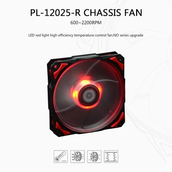 ID-JAHUTUS PL-12025 PC Fänn LED 120mm cooling Fan De-Vibratsiooniga Kummist CPU Cooler 4pin Temperatuur Kontrolli Pesa