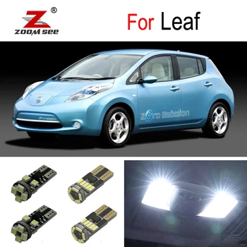 Ideaalne Valge Canbus Tõrge Tasuta Nissan Leaf ZE0 ZE1 LED pirn Interjöör Dome + numbrimärk valgus, kit Tarvikud (2010-2019)