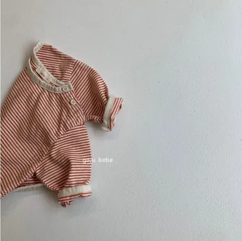 Imiku Puuvillane Pehme Triibuline T-särk Baby Nuppe alla ümber Kaela Baasi Särk tüdrukud tops tüdrukute särk