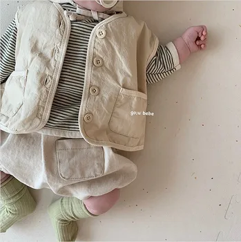 Imiku Puuvillane Pehme Triibuline T-särk Baby Nuppe alla ümber Kaela Baasi Särk tüdrukud tops tüdrukute särk