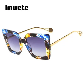 Imwete Vintage Päikeseprillid Naistele Luksus Brändi Cat Eye päikeseprillid Daamid Retro Pearl Jalad päikeseprillide läätsesid UV400 Metallist Prillid Naine