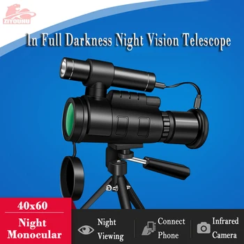 Infrapuna Night Vision Monocular Kaamera, WIFI Ühenda Mobiiltelefon Fotograafia 200m Taskulamp Vaatamist täielikus Pimeduses Öö Viewer