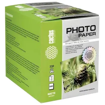 Inkjet fotopaber 10x15 cm, 230g/m2, 500 lehed, ühepoolne matt, kaktus, cs-ma6230500